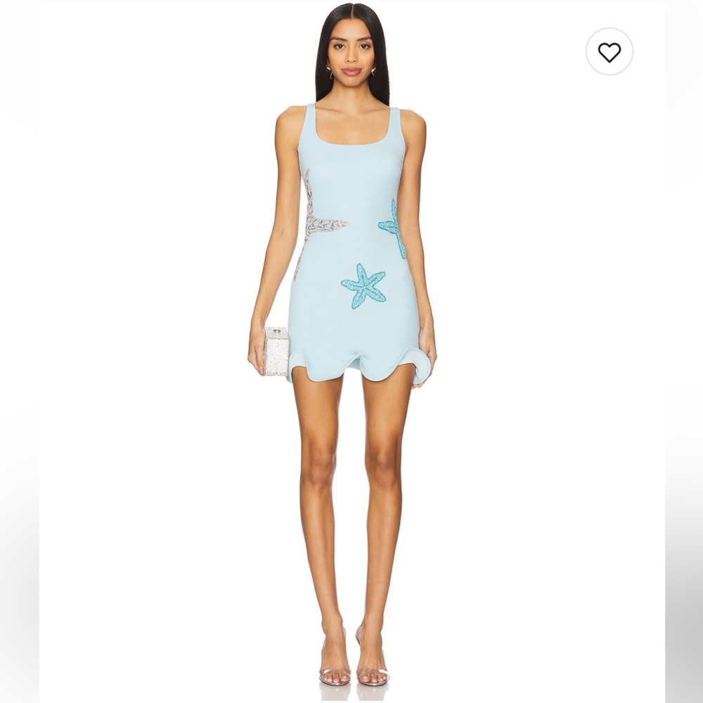 Leslie Amon Starfish Dress in Blue Starfish Patterned Women's Dress